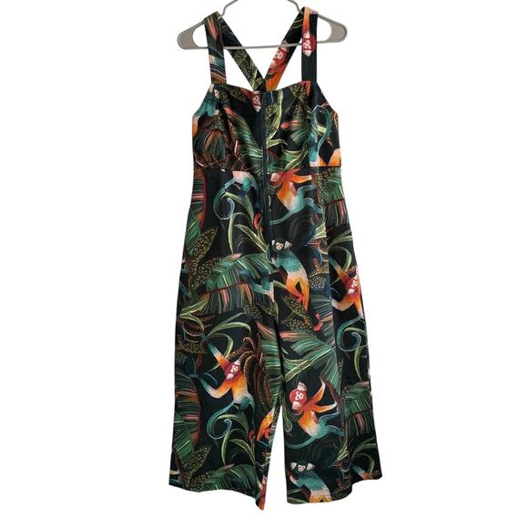 Farm Rio x Anthropologie Monkeys Cropped Jumpsuit Size PXL - Picture 2 of 10